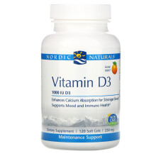Nordic Naturals, Vitamin D3, Orange, 1.000 IE, 120 Softgels