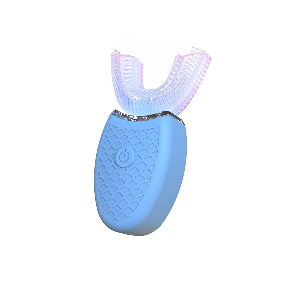 (Blue, 3-7Y) Sonic Electric Toothbrush Kids U Shaped Ultrasonic Tooth Brush Children Adult