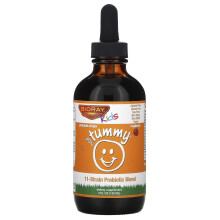 Bioray, Enfants, NDF Tummy, Mélange Probiotique 11 Souches, Framboise, 4 fl oz (118 ml)