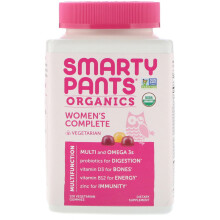 SmartyPants, Multi & Omégas Femmes Bio, Framboises, Citron Vert et Raisin, 120 Gommes Bio