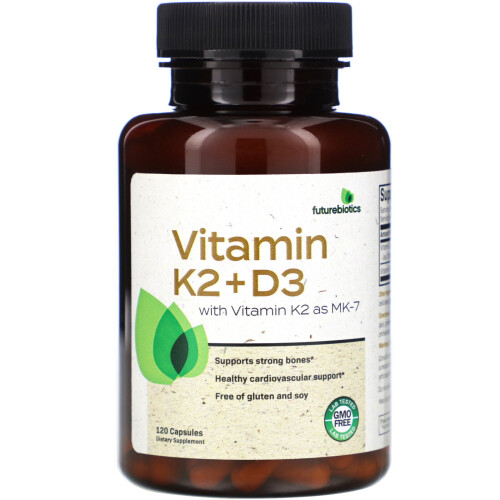 Futurebiotics, Vitamin K2 + D3, 120 Kapseln