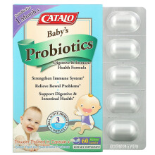 Catalo Naturals, Baby Probiotika, Verdauungs- & Immunsystemformel, 1 Monat+, 3 Milliarden KBE, 60 Vegetarische Kapseln