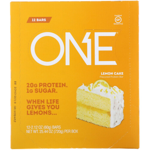 One Brands, ONE Bar, Lemon Cake, 12 Bars, 2.12 oz (60 g) Each 1