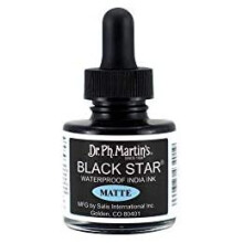 Dr. Ph. Martin's Star India Inkt, 1,0 oz, Matte Zwart