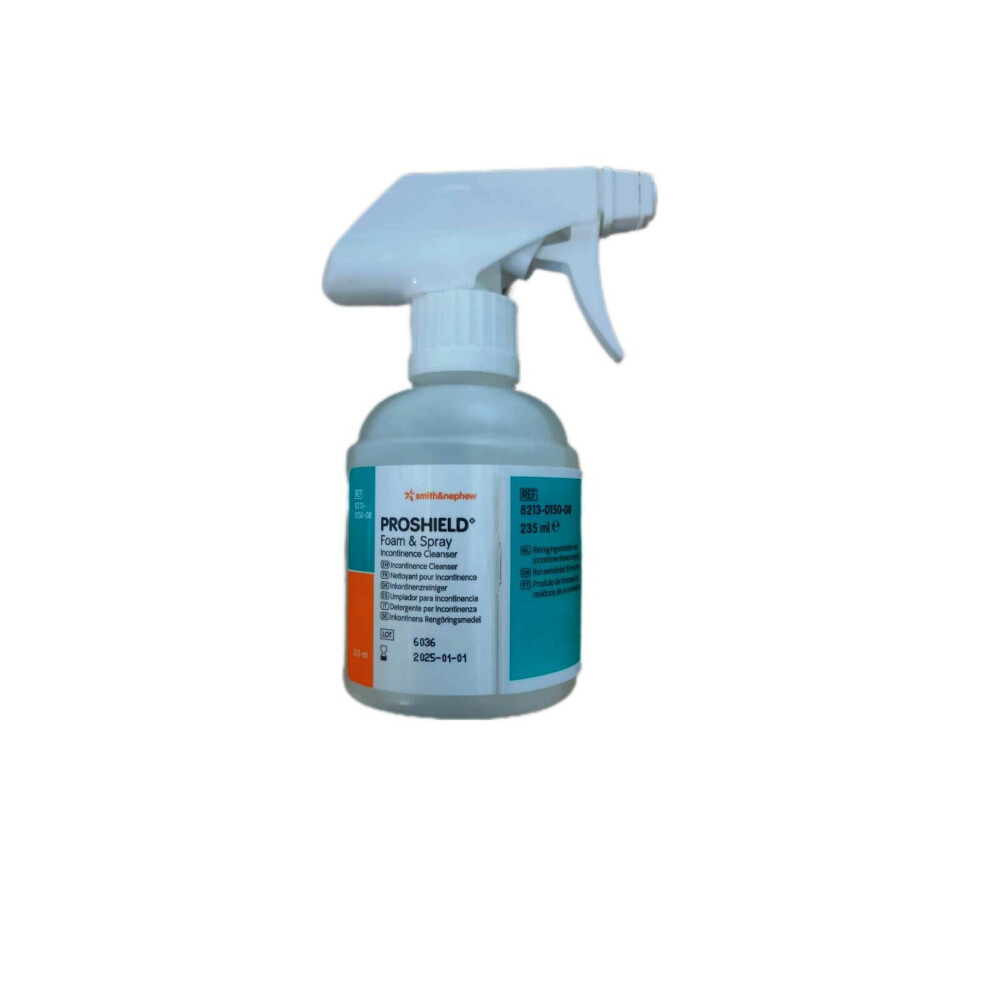 Proshield Foam & Spray Incontinence Cleanser Eliminate Odour Gentle Skin 235Ml