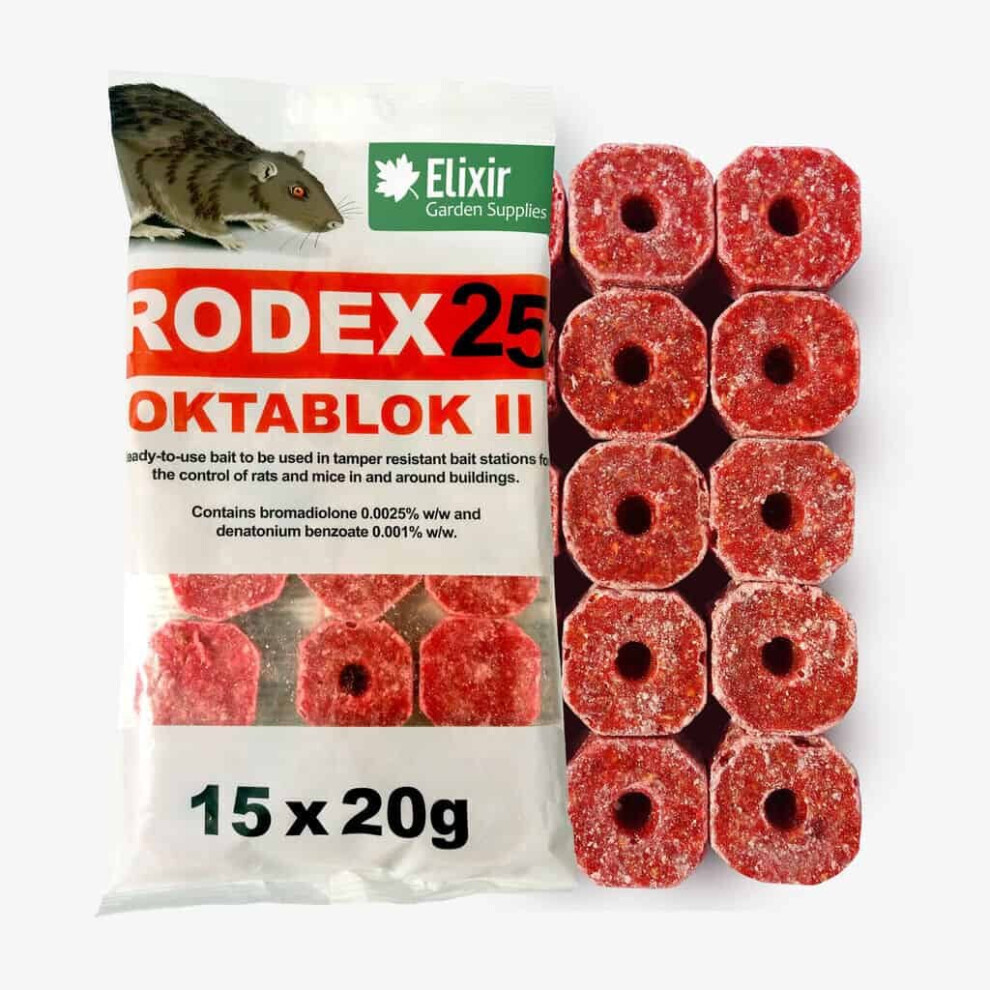 (Rodex Oktablok 300g  Packet, 6) Rat, Mouse & Rodent Killer/Poison & Pest Control | Ready-to-Use Bait