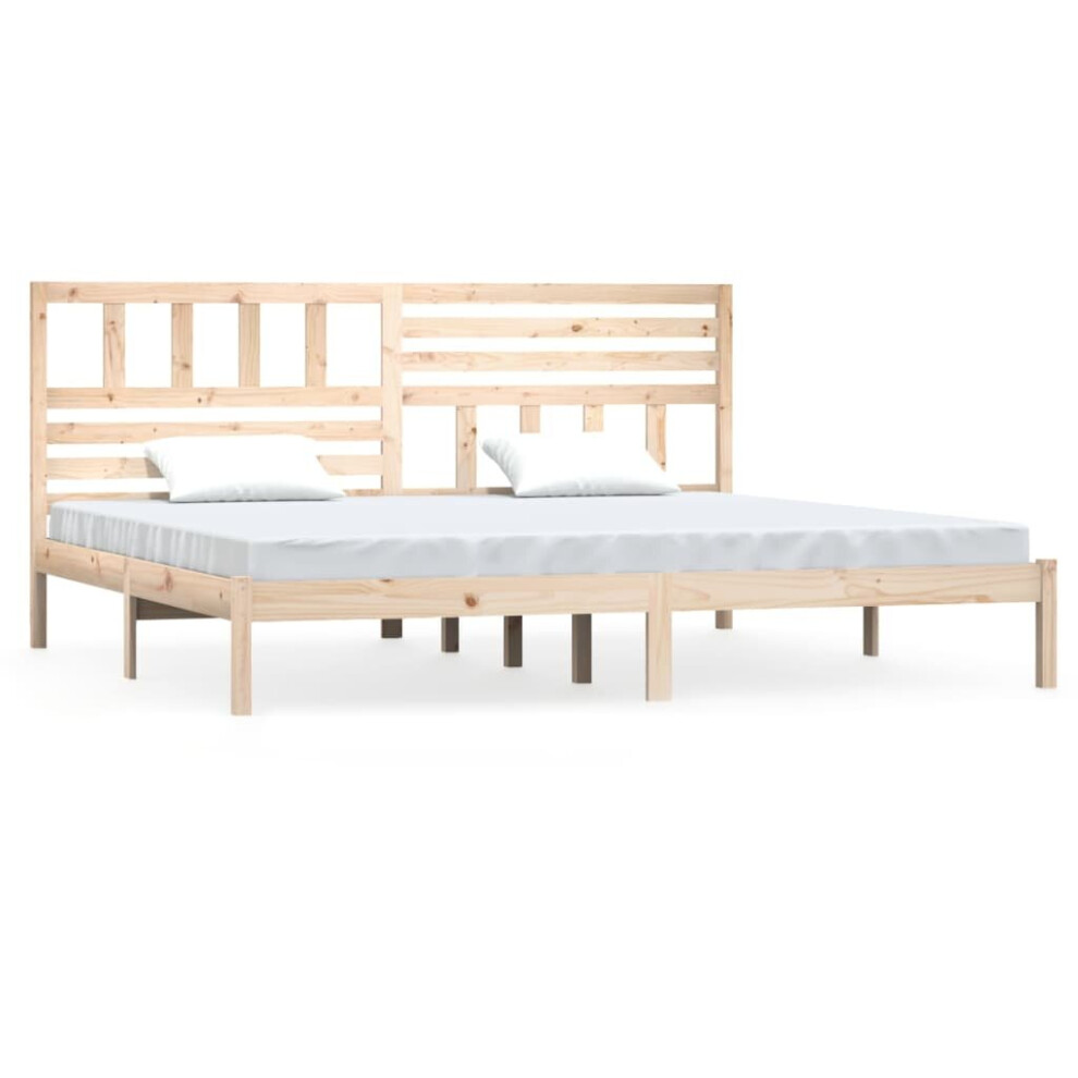 Vidaxl (Brown, 200 X 200 Cm) Bed Frame Bed Base Bedstead Bedroom Mattress Foundation Solid Wood Pine