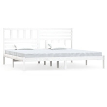 (white, 200 x 200 cm) vidaXL Bed Frame Bed Base Bedstead Bedroom Mattress Foundation Solid Wood Pine