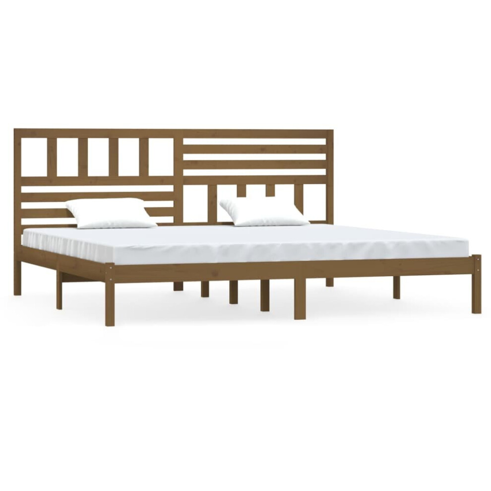 Vidaxl (Honey Brown, 200 X 200 Cm) Bed Frame Bed Base Bedstead Bedroom Mattress Foundation Solid Wood Pine