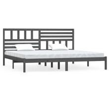 (grey, 200 x 200 cm) vidaXL Bed Frame Bed Base Bedstead Bedroom Mattress Foundation Solid Wood Pine