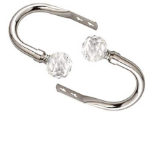 viceroy bedding Crystal Ball Extendable Curtain Pole. Includes Pair Of Superior 60mm Size Finials, Rings, Brackets & Fittings Set. (Chrome,