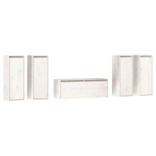 (white) vidaXL 5x Solid Wood Pine TV Cabinets Wall Mounted Furniture Multi Colours