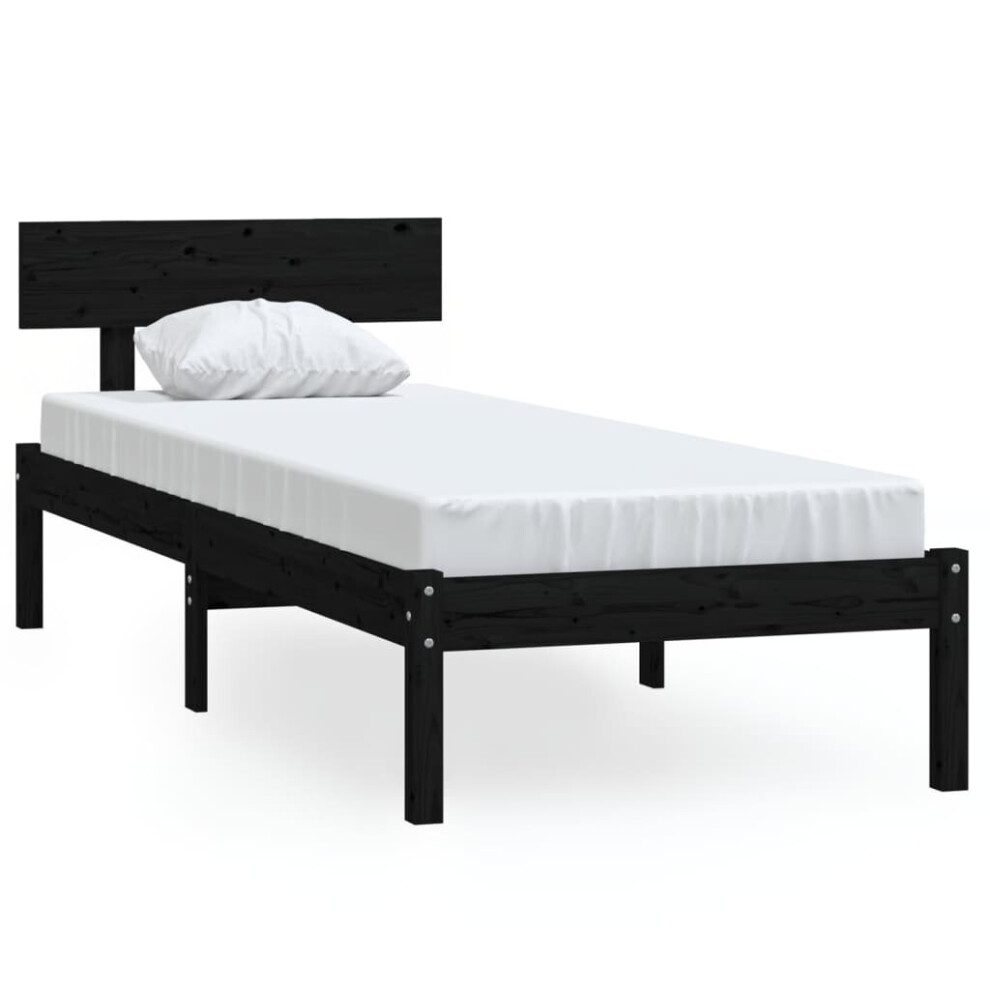 (black, 75 x 190 cm) vidaXL Solid Wood Pine Bed Frame Wooden Platform Bedstead Multi Colours/Sizes