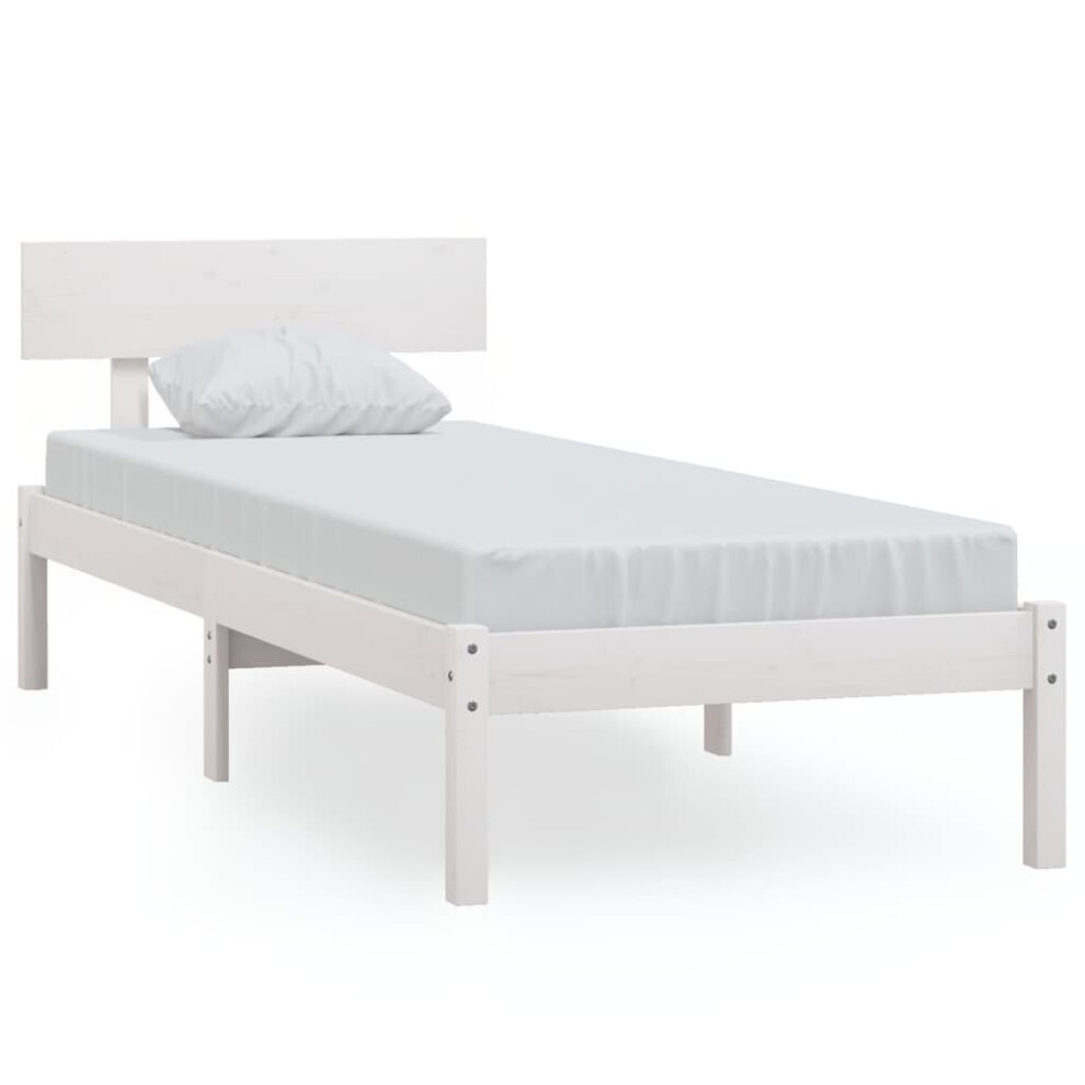 (white, 75 x 190 cm) vidaXL Solid Wood Pine Bed Frame Wooden Platform Bedstead Multi Colours/Sizes