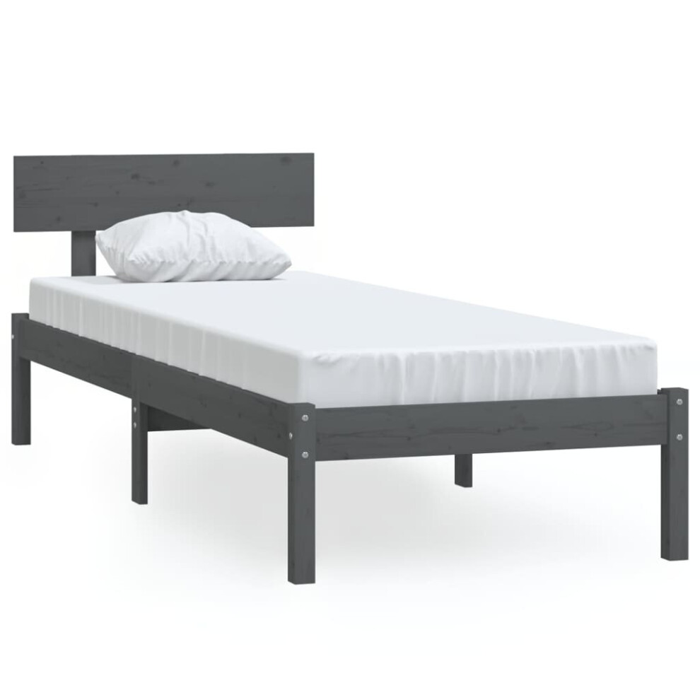 (grey, 90 x 190 cm) vidaXL Solid Wood Pine Bed Frame Wooden Platform Bedstead Multi Colours/Sizes