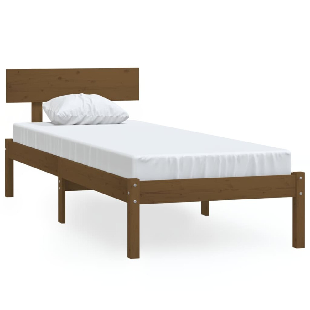 Vidaxl (Honey Brown, 90 X 190 Cm) Solid Wood Pine Bed Frame Wooden Platform Bedstead Multi Colours/Sizes