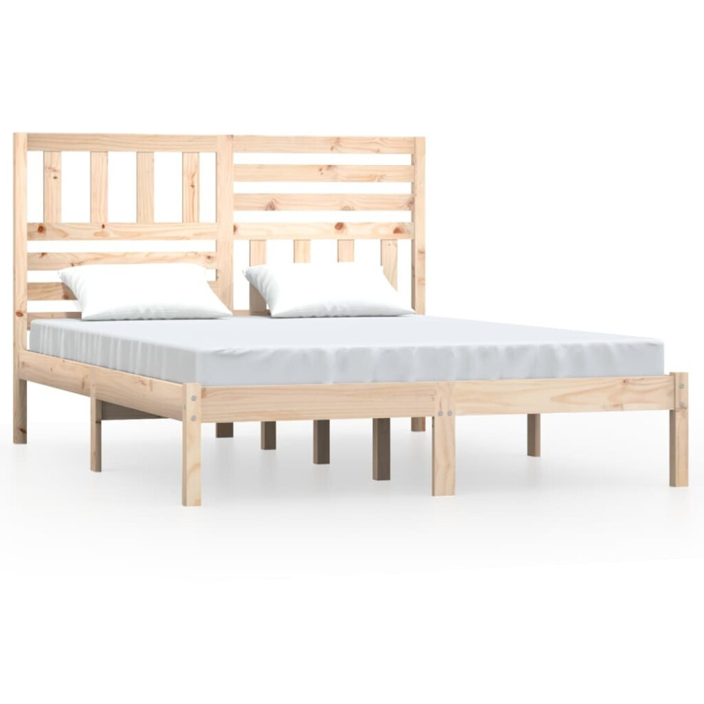 Vidaxl (Brown, 120 X 200 Cm) Bed Frame Bed Base Bedstead Bedroom Mattress Foundation Solid Wood Pine