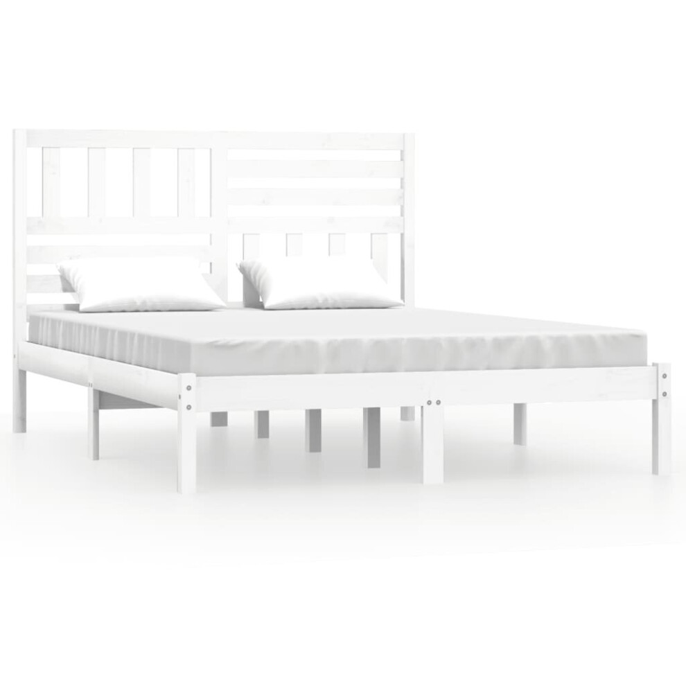 (white, 150 x 200 cm) vidaXL Solid Wood Pine Bed Frame Bed Base Bedstead Multi Colours Multi Sizes