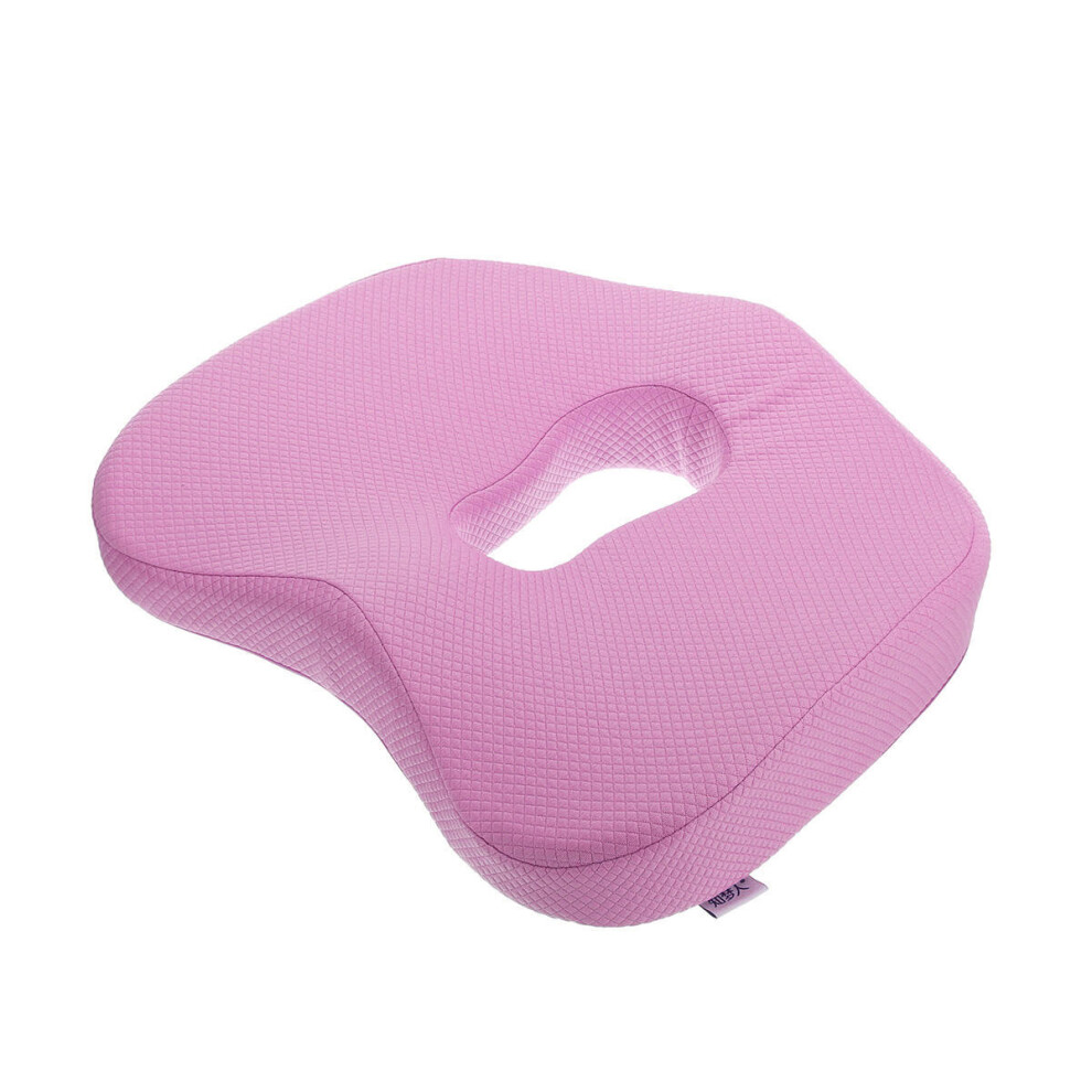 (Pink) Orthopedic Memory Foam Seat Cushion Anti-slip Pillow Pain Relief