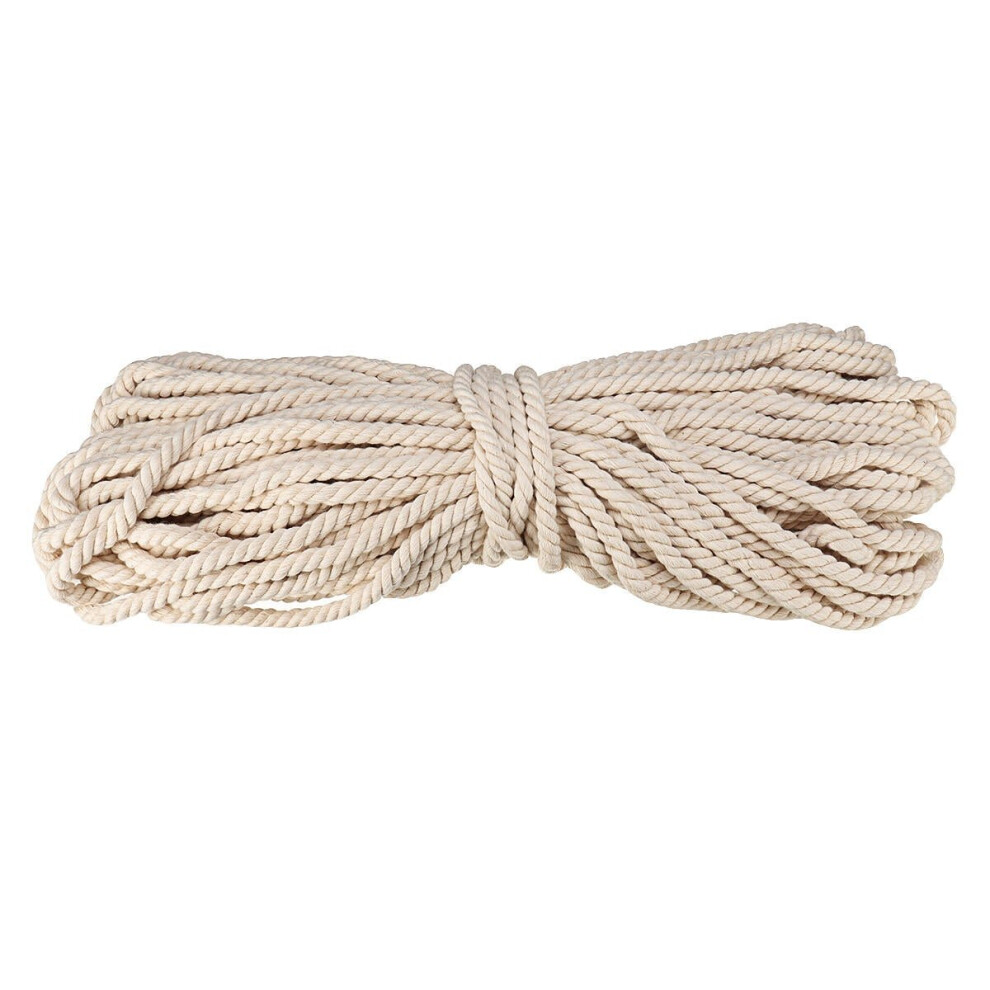 Cotton Rope 8mm Natural Beige Twisted Cord DIY Craft Macrame Handmake String 45m Decorations