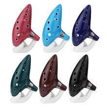 (Dark Green) 12 Hole Ceromic Ocarina Alto C Tone Handicraft Legend of Zelda Ocarina with Bracket