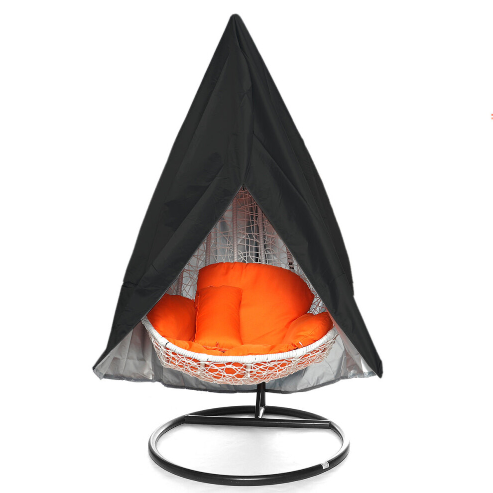 (Black) Waterproof Hanging Swing Egg Chair Cover