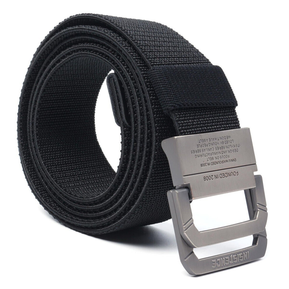 (Black) Survival Military Belts Tactical Belt Nylon Waist Strap Emergency EDC Gadget