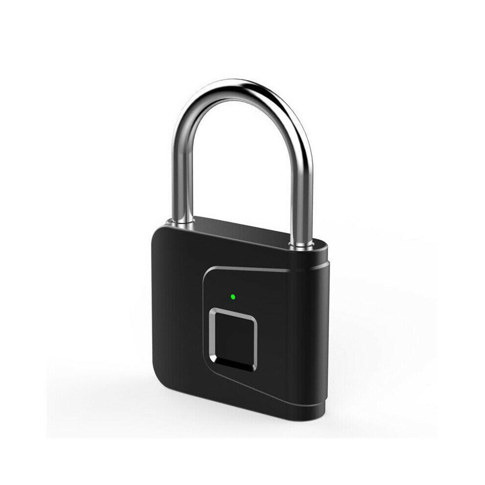 (Black) Smart Lock Fingerprint Padlock Luggage Lock Automatic Smart Bicycle Luggage Lock