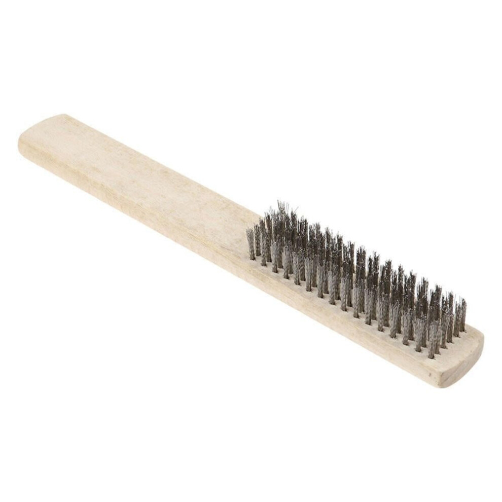 6x16 Row Copper/Stainless Steel Wire Brush Wood Handle Wire 200x25x8mm Scratch Brush For Metal Cleaning