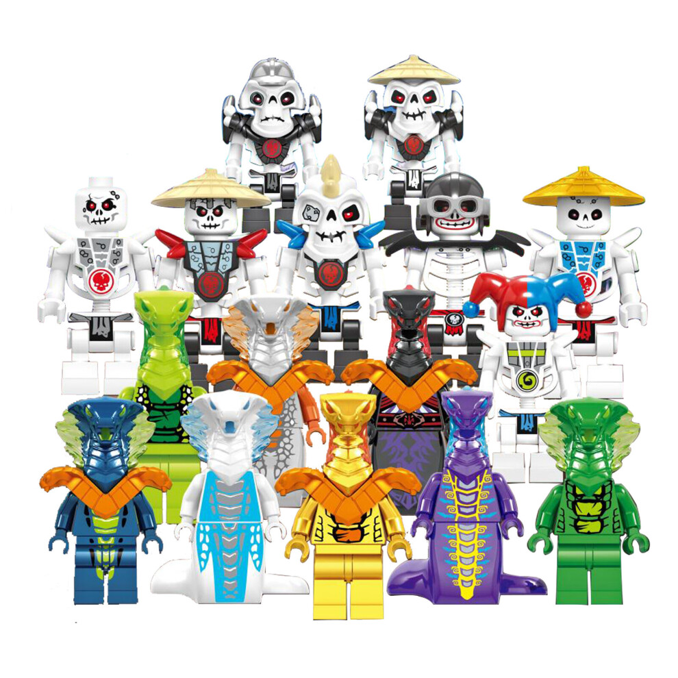Set Of 16 Pcs Ninjago Mini Figures Building Blocks Toys