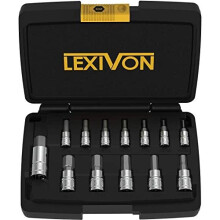 LEXIVON HEX Bit Socket Set, Premium S2 Alloy Steel | 13-Piece SAE 5/64" - 9/16" Set | Enhanced Storage Case (LX-142)