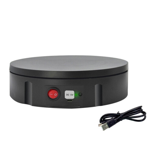 (White) 22cm Diameter Electric Display Stand Intelligent Remote Control Rotating Table Live Shooting And Automatic Disk 1