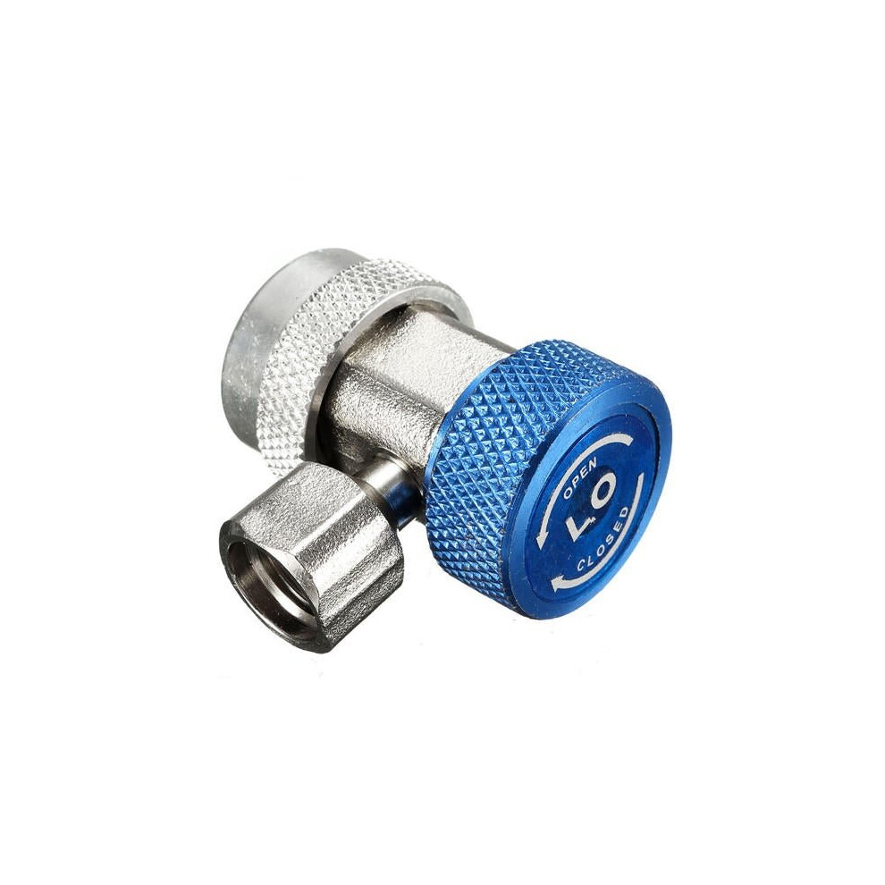 (Blue) AC Air Condition Adjustable Quick Connector Adapter High/Low Pressure