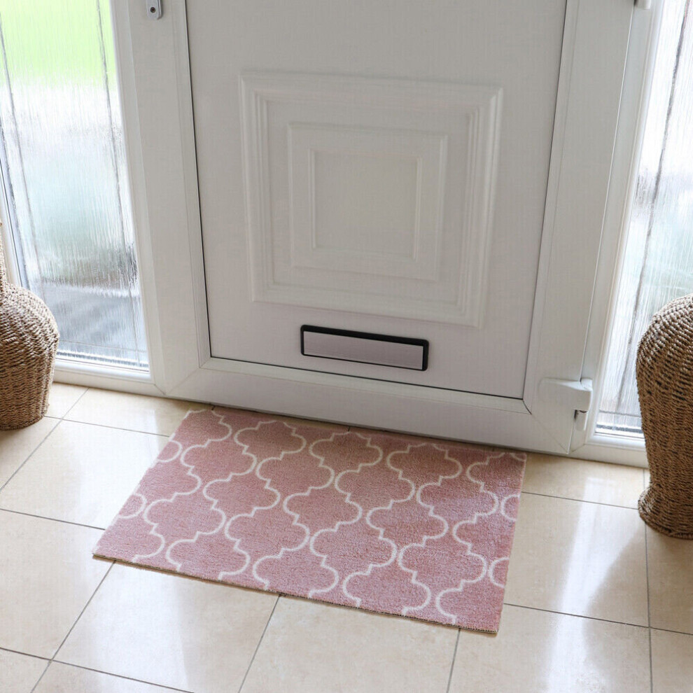 JVL Mega Door Mat 50 x 75 cm, Rose Lattice