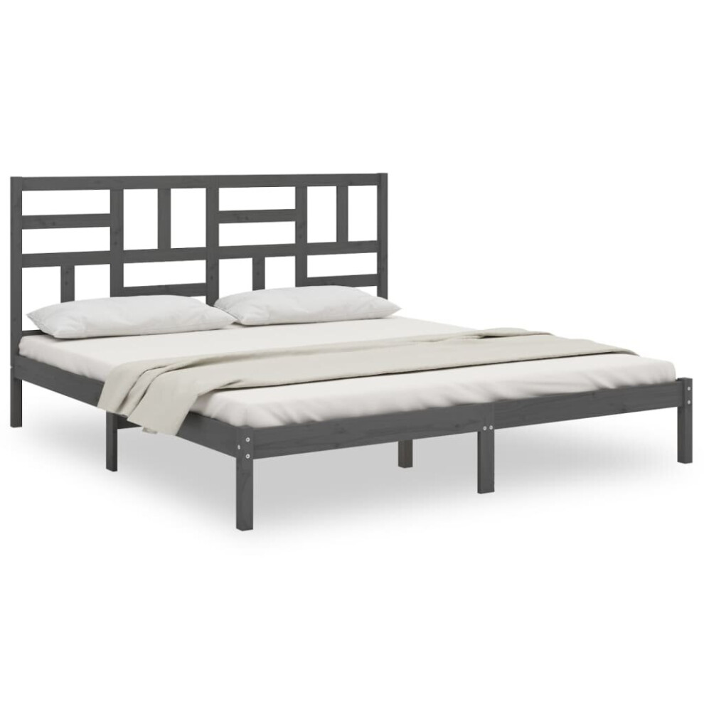 (grey, 200 X 200 cm) vidaXL Solid Wood Bed Frame Home Wooden Bedstead Bed Base Multi Colours/Sizes