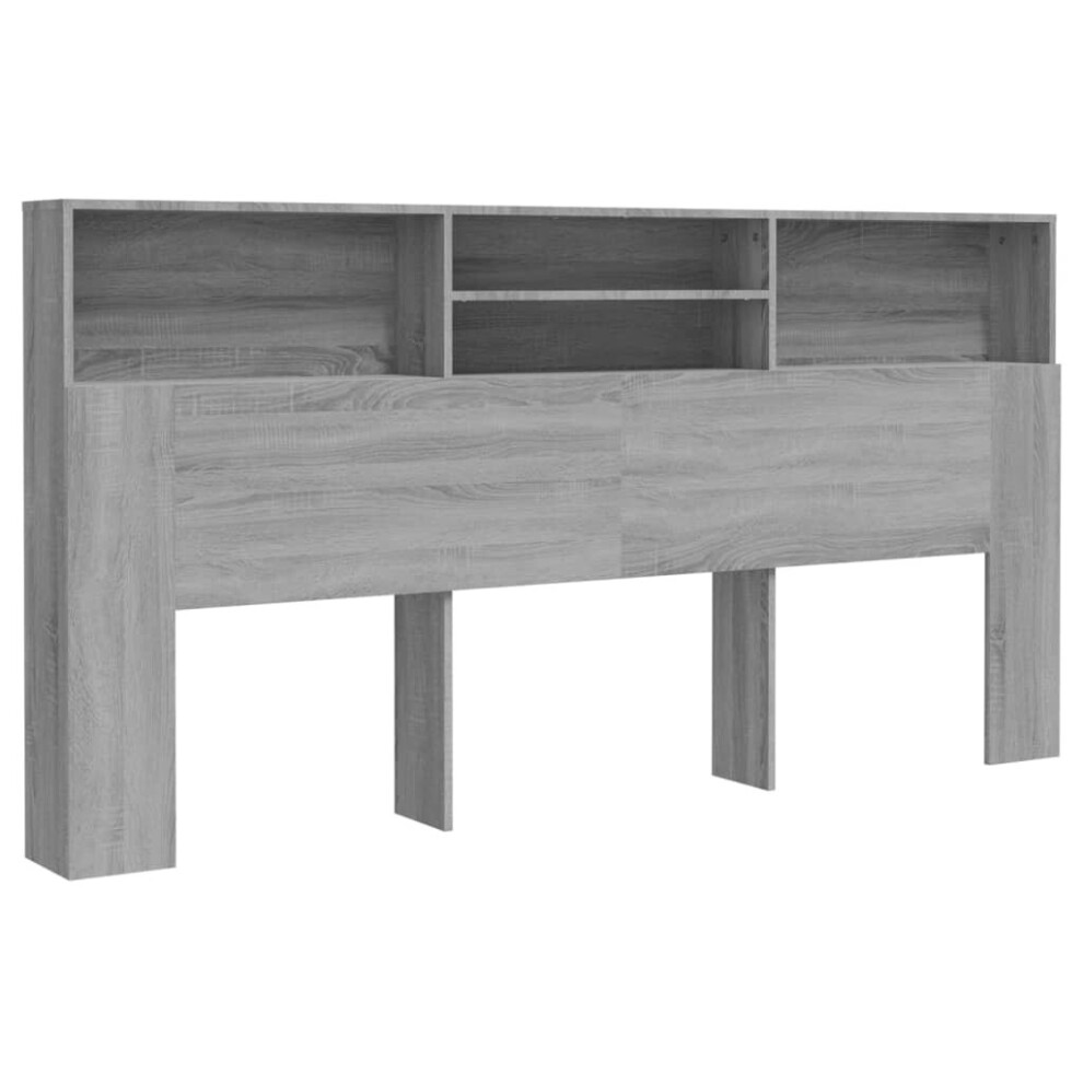 Vidaxl (Grey Sonoma) Headboard Cabinet Bedroom Bookcase Headboard Furniture Multi Colours