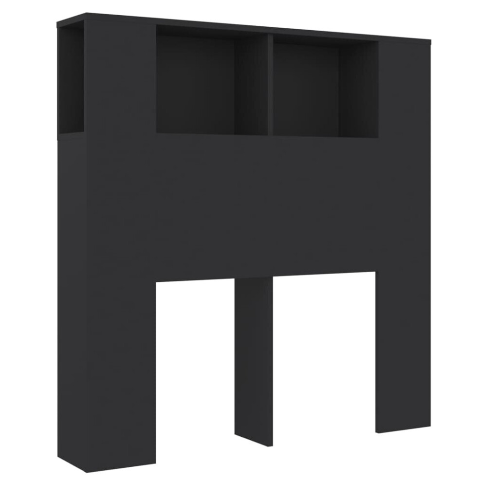 (black) vidaXL Headboard Cabinet Indoor Bookcase Headboard Furniture Multi Colours