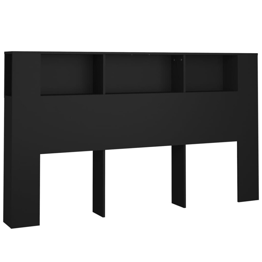 (black) vidaXL Headboard Cabinet Bed Headboard Indoor Bedroom Furniture Multi Colours