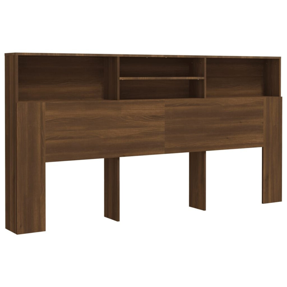 (brown oak) vidaXL Headboard Cabinet Bedroom Bookcase Headboard Furniture Multi Colours