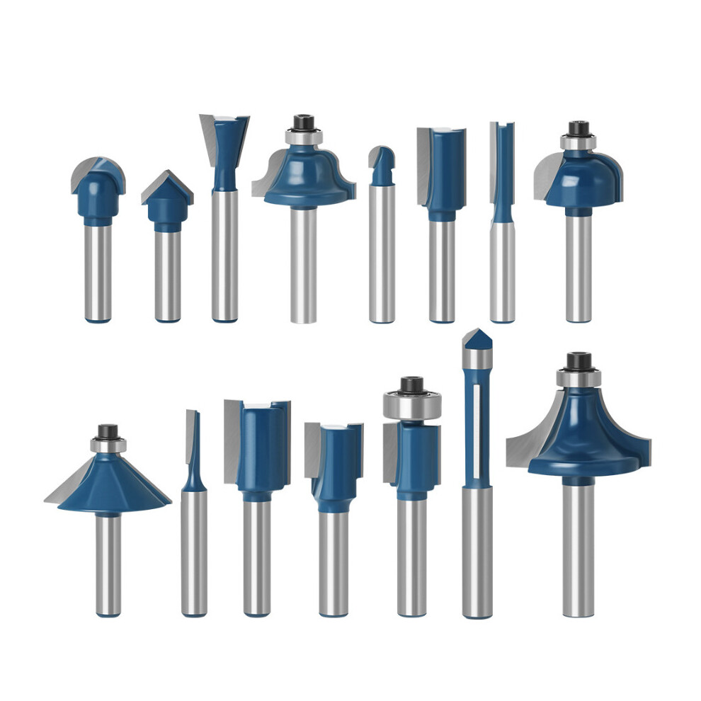 15Pcs 1/4 Inch Shank Router Bit Set Woodworking Milling Cutter 6.35mm Shank Drill Bits For Trimming Engraving Machine