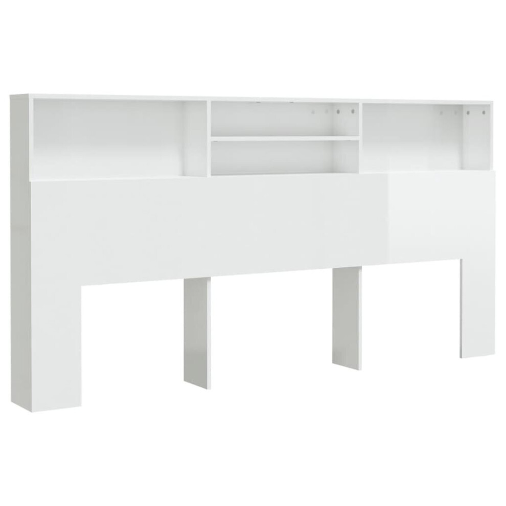 (high gloss white) vidaXL Headboard Cabinet Bedroom Home Indoor Bookcase Backboard Multi Colours