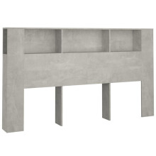 (concrete grey) vidaXL Headboard Cabinet Bedroom Bookcase Backboard Bed Header Storage Cabinet