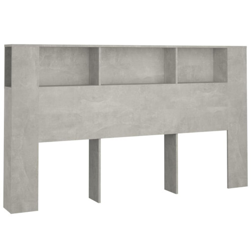 VidaXL (concrete grey) vidaXL Headboard Cabinet Bedroom Bookcase Backboard Bed Header Storage Cabinet