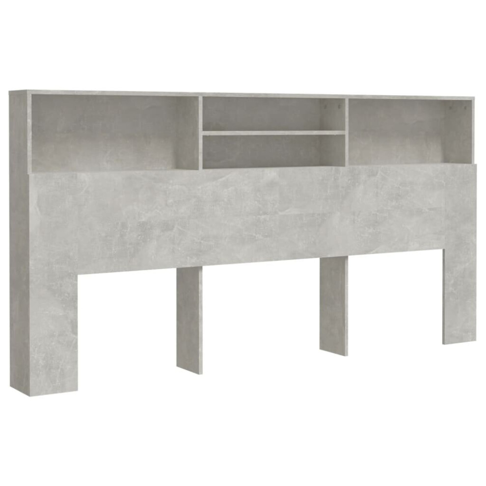 Vidaxl (Concrete Grey) Headboard Cabinet Bedroom Bookcase Headboard Furniture Multi Colours