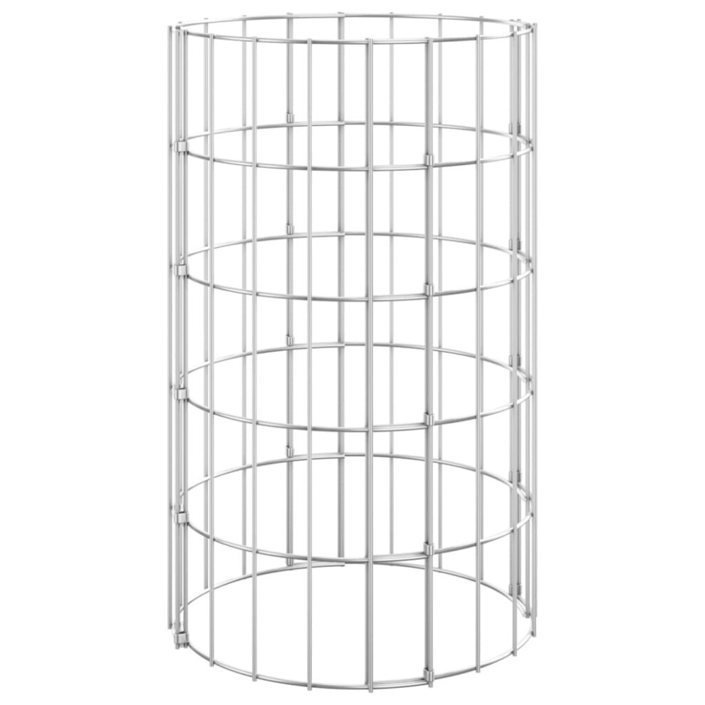 Vidaxl (? 30 X 50 Cm) Circular Gabion Pole Garden Gabion Basket Gabion Cage Galvanised Steel