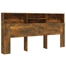 (smoked oak) vidaXL Headboard Cabinet Bedroom Bookcase Headboard Furniture Multi Colours