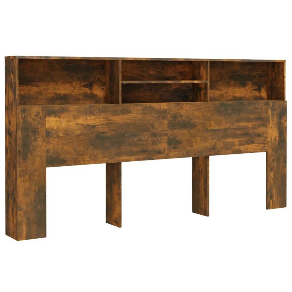Vidaxl (Smoked Oak) Headboard Cabinet Bedroom Bookcase Headboard Furniture Multi Colours Brown