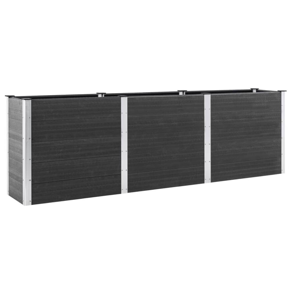 (300 x 100 x 91 cm) vidaXL Garden Raised Bed Outdoor Plant Pot Flower Box Planter Box WPC Grey