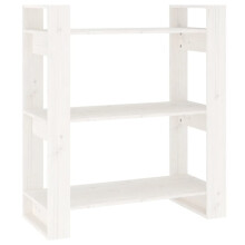 (white) vidaXL Solid Wood Pine Book Cabinet/Room Divider Storage Rack Multi Colours