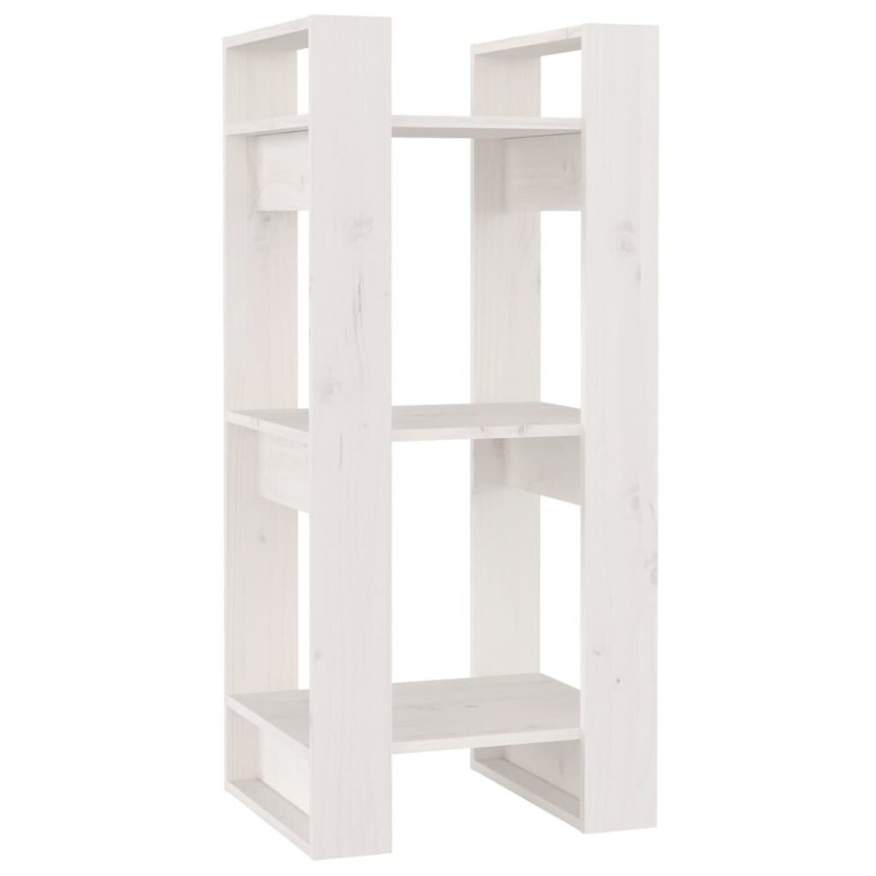 (white) vidaXL Solid Wood Pine Book Cabinet/Room Divider Storage Shelf Multi Colours